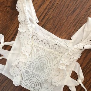 Crochet/eyelet crop top